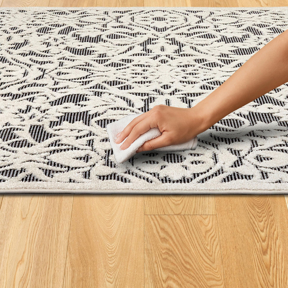 OUTDOORTEPPICH  für Terrasse und Balkon 160/230 cm Serina Grau, Weiß  - Weiß/Grau, Basics, Kunststoff (160/230cm) - Astra