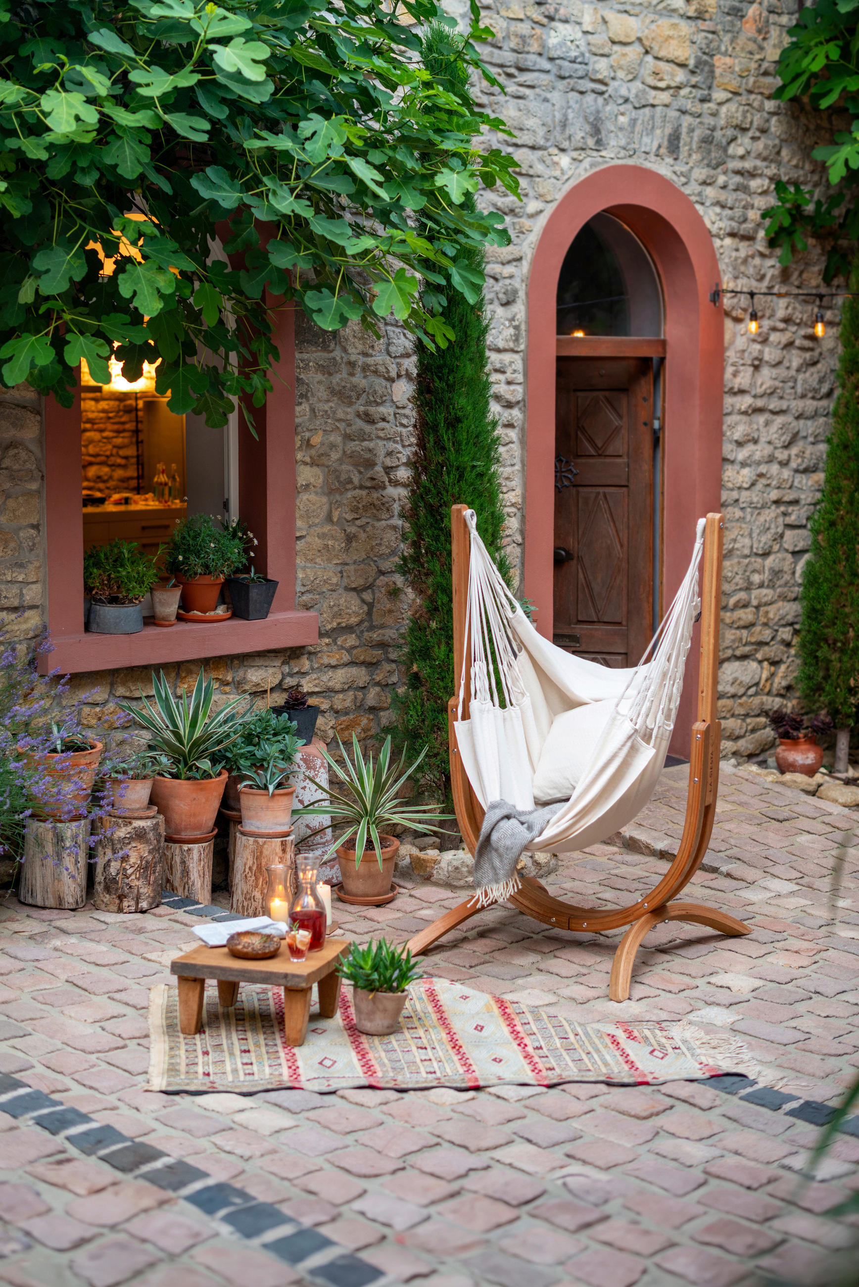 HÄNGEMATTE 100/152/92 cm  - Eukalyptusholzfarben/Naturfarben, KONVENTIONELL, Holz/Textil (100/152/92cm) - La Siesta