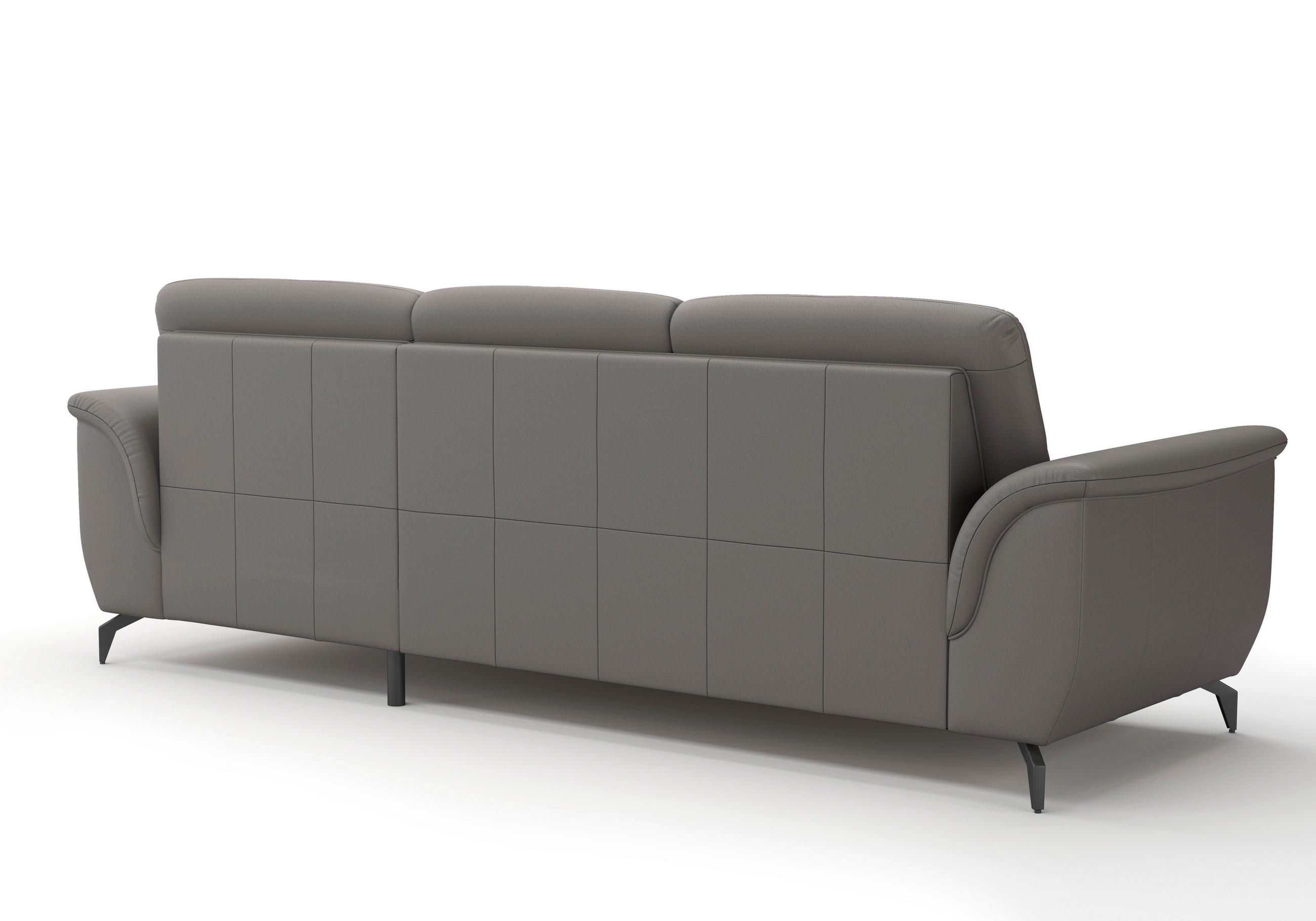 ECKSOFA ZORA E Mokka Echtleder  - Schwarz/Mokka, MODERN, Leder/Metall (262/164cm) - Sit & More