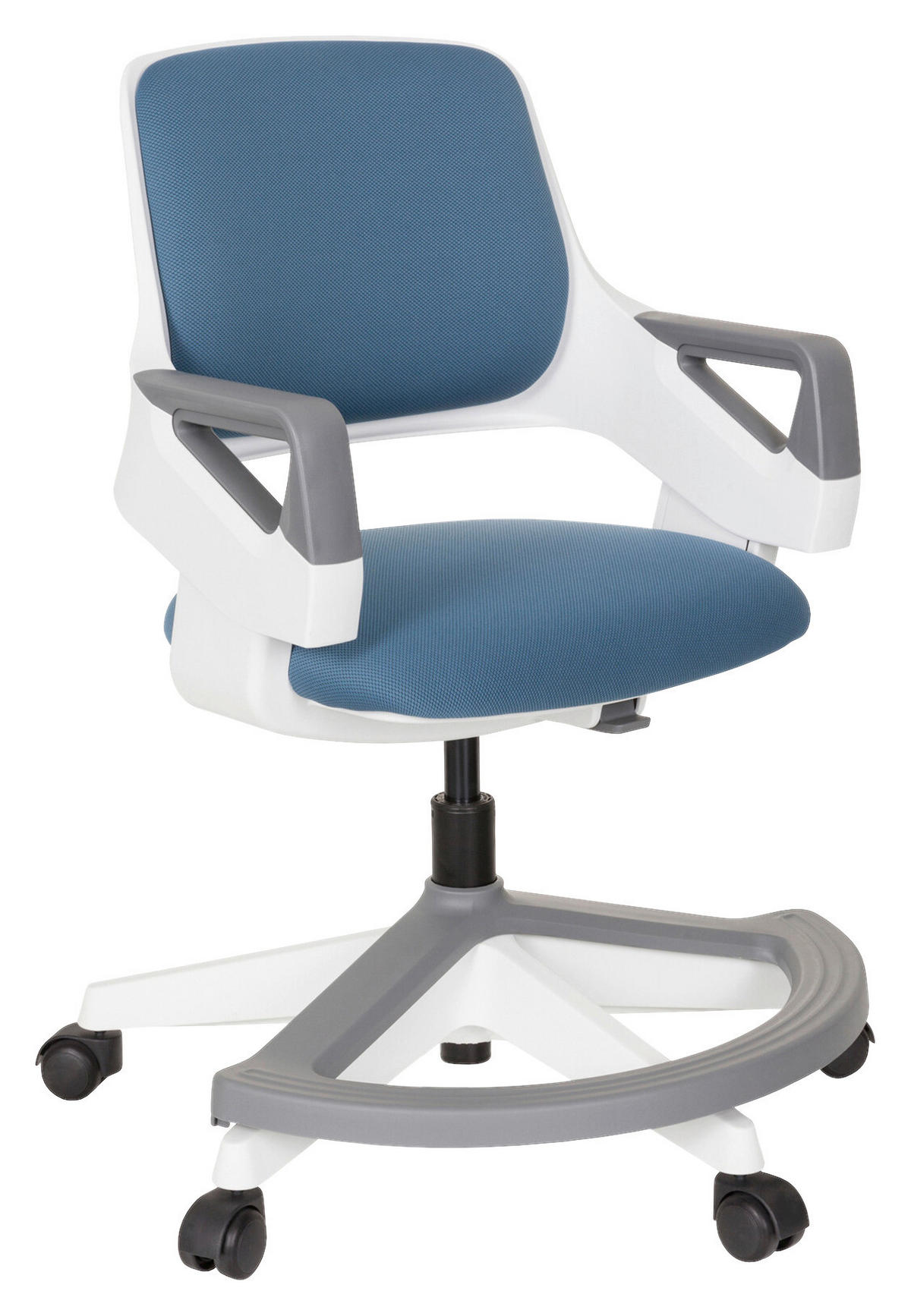 OTOČNÁ STOLIČKA PRE MLÁDEŽ, modrá - modrá/sivá, Basics, plast (53/80-93/60cm) - MID.YOU