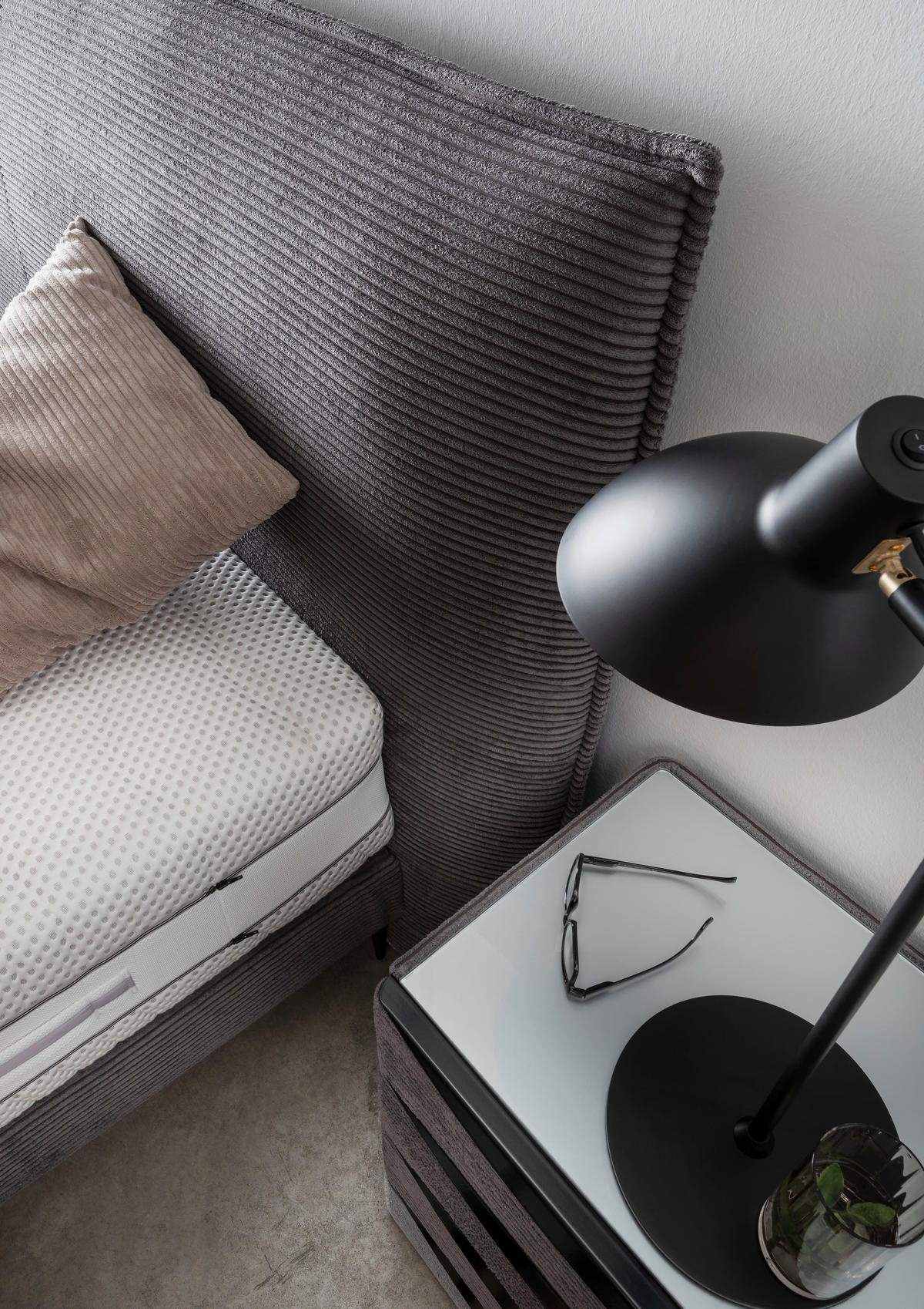 BOXSPRINGBETT 160/200 cm  in Anthrazit  - Anthrazit/Schwarz, MODERN, Textil/Metall (160/200cm) - Beldomo - Sleep