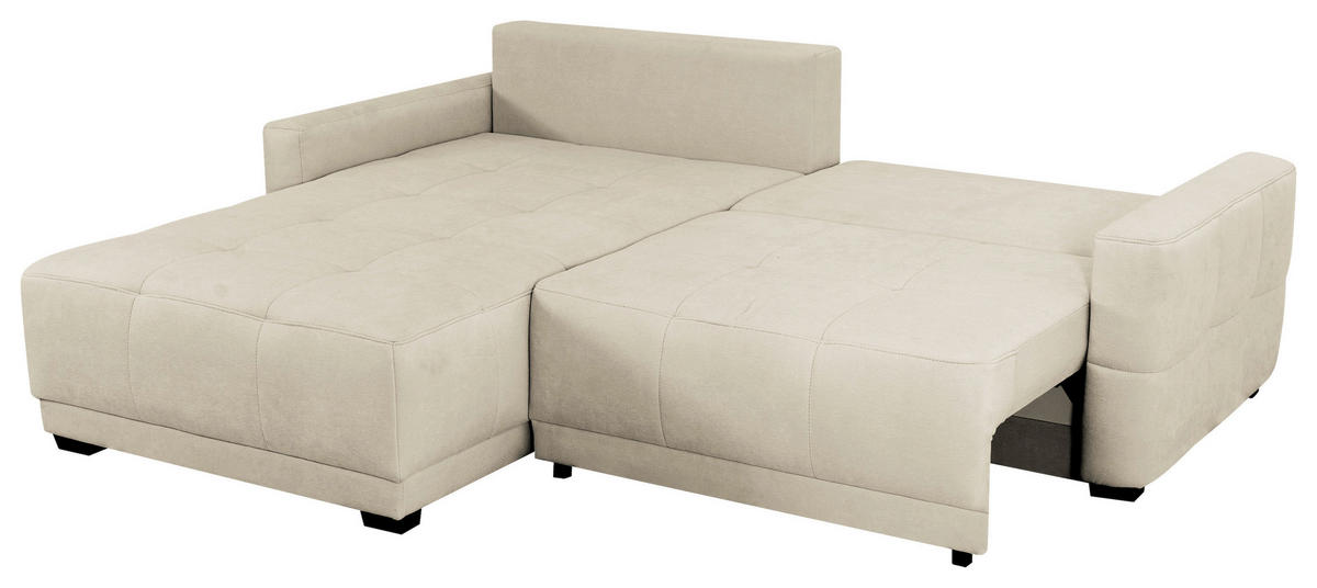 ECKSOFA Creme Chenille, Struktur  - Creme, Design, Textil (237/186cm) - MID.YOU