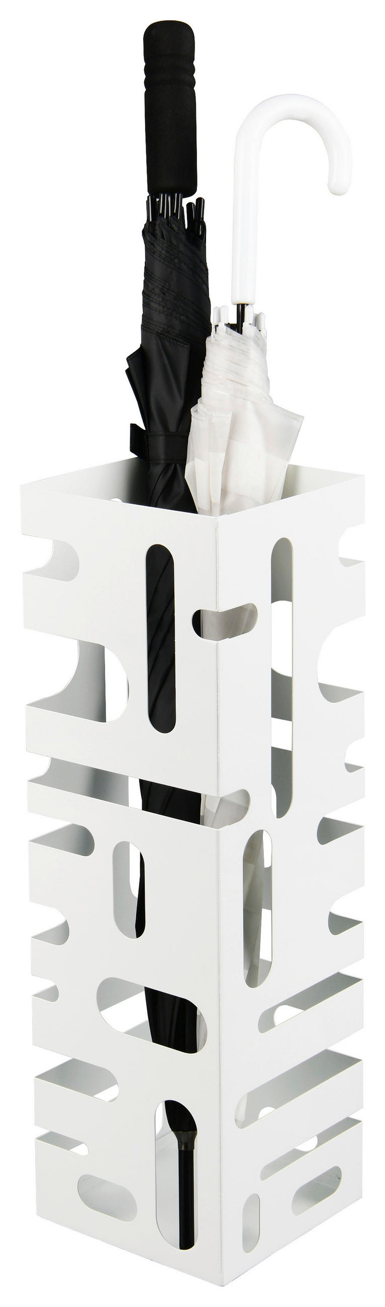 STOJAN NA DEŠTNÍKY, bílá - bílá, Moderní, kov (15,5/49/15,5cm)