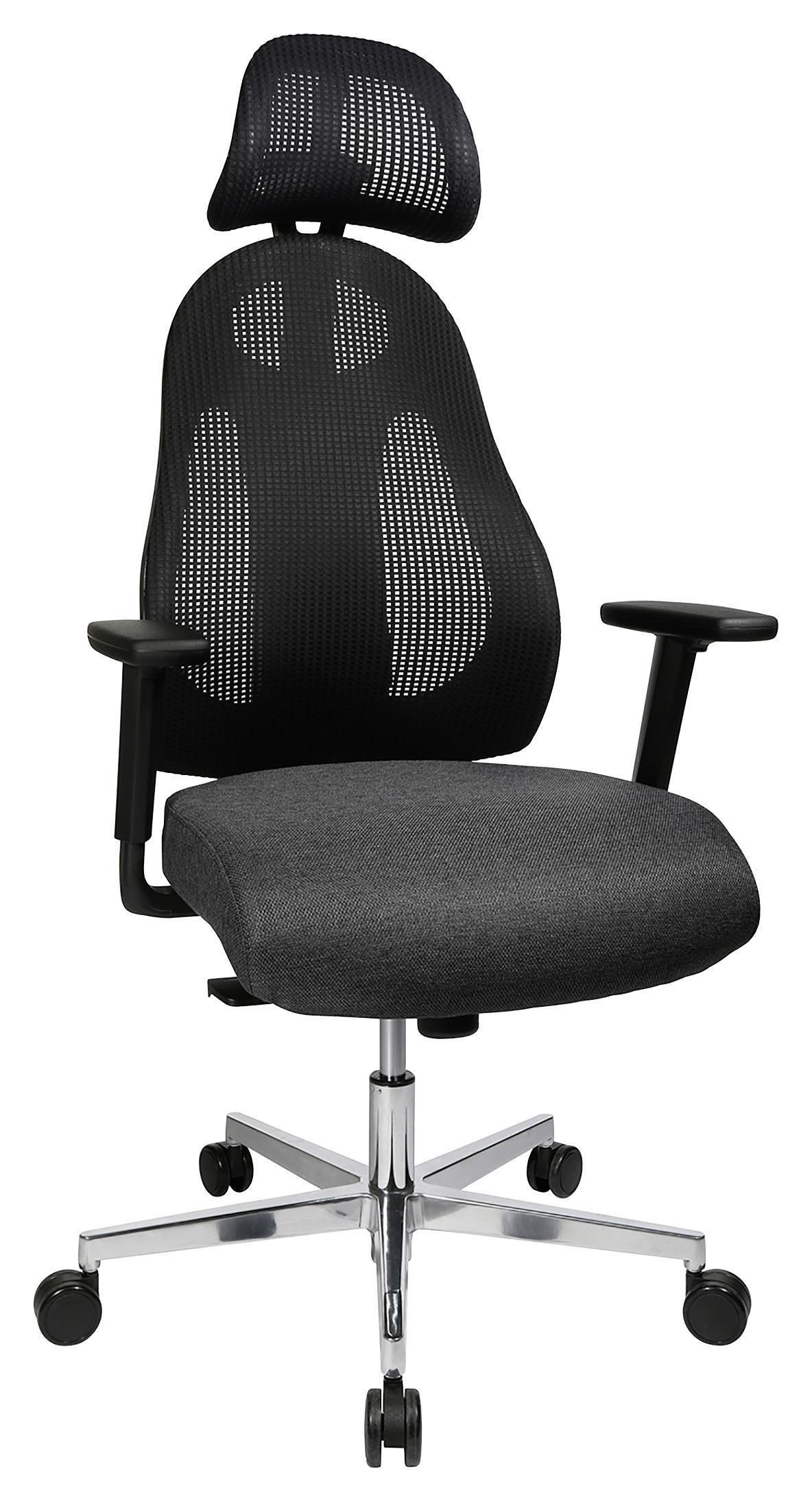 DREHSTUHL  in Webstoff, Netz Schwarz  - Schwarz/Alufarben, Design, Kunststoff/Textil (48/108-122/48cm) - Dieter Knoll