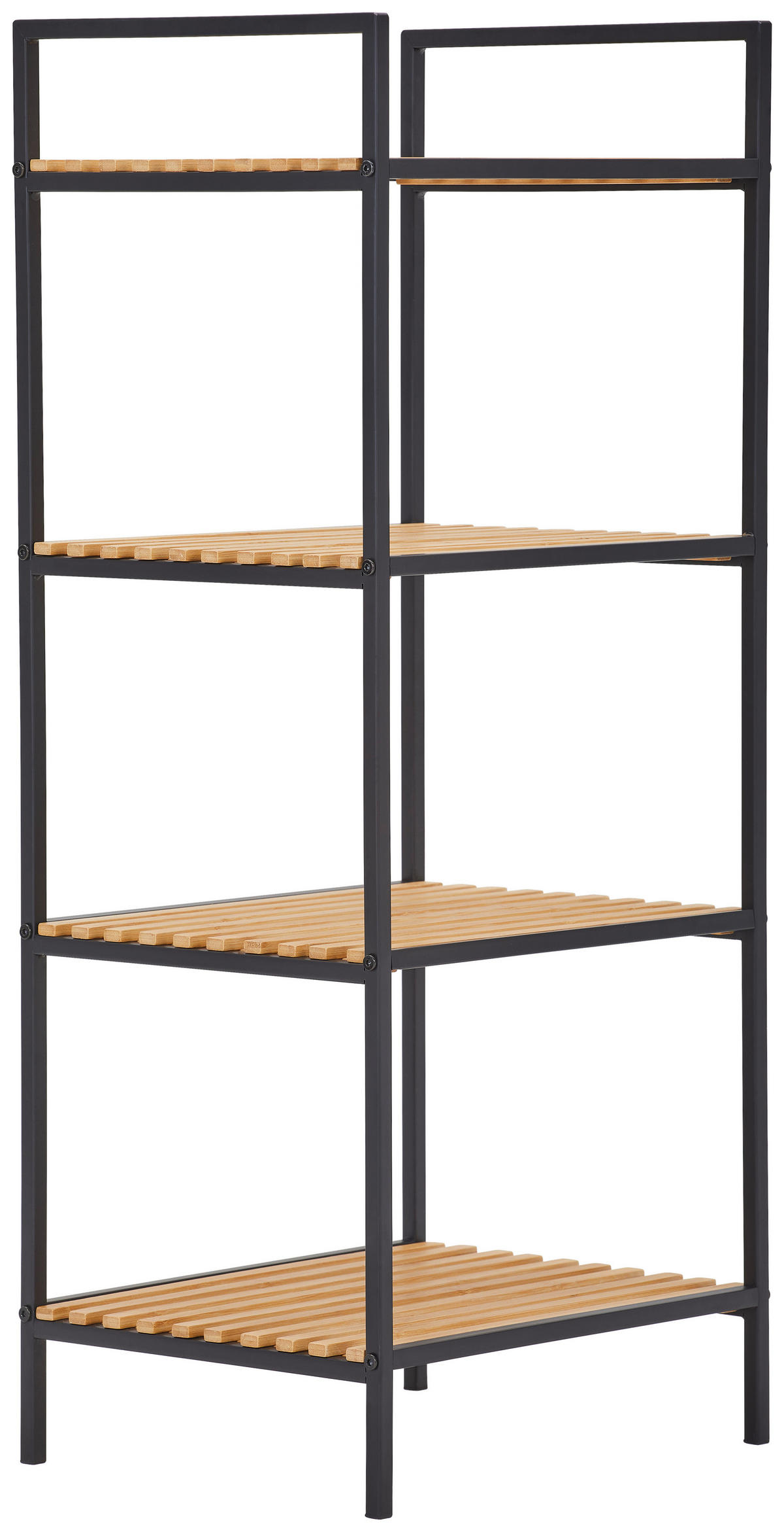 REGAL Braun, Naturfarben, Schwarz  - Schwarz/Braun, Design, Naturmaterialien/Metall (39/95/32,5cm) - Xora