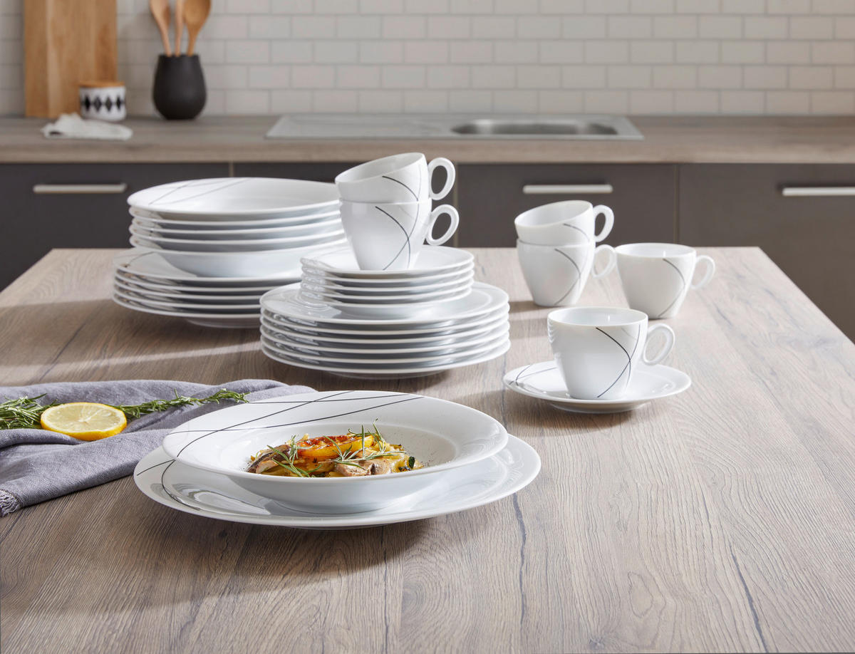 KOMBINOVANÝ SERVIS, 30-dielne, porcelán - biela, Konventionell, keramika - Seltmann Weiden