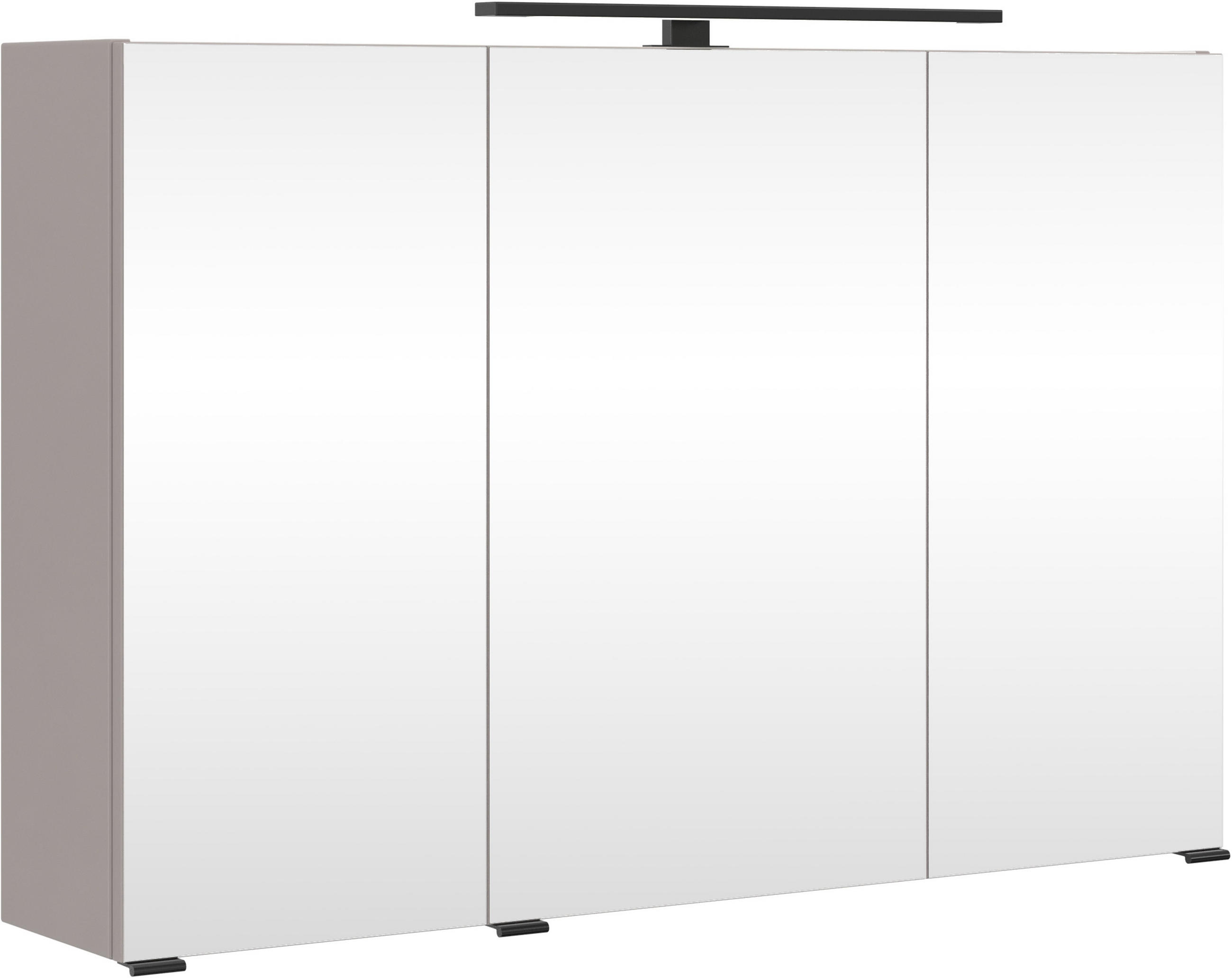 SPIEGELSCHRANK 100/64/20 cm  - Kaschmir/Schwarz, KONVENTIONELL, Glas/Holzwerkstoff (100/64/20cm) - Xora