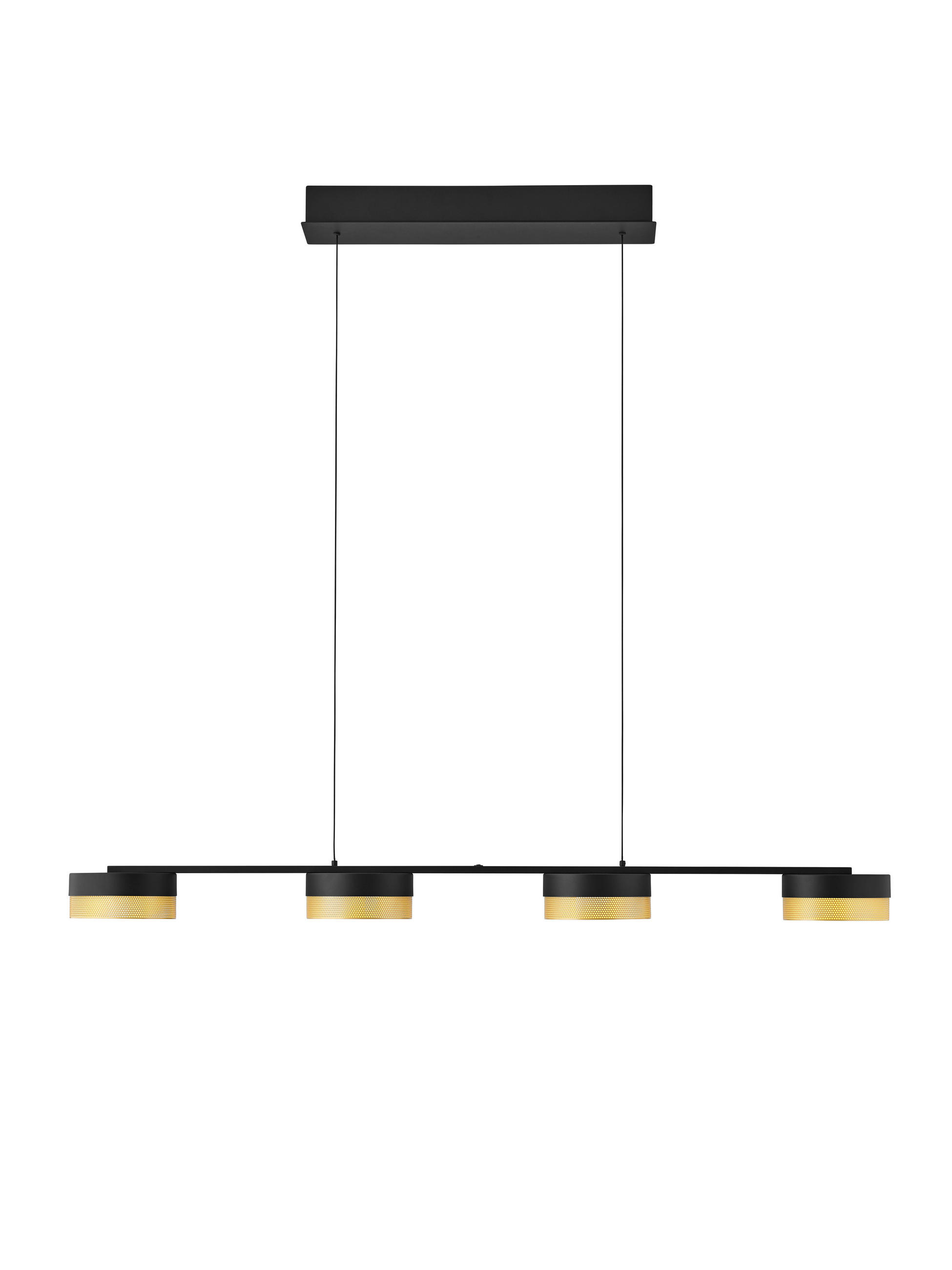 LED-HÄNGELEUCHTE 110/20/150 cm   - Goldfarben/Schwarz, Design, Metall (110/20/150cm) - Hell