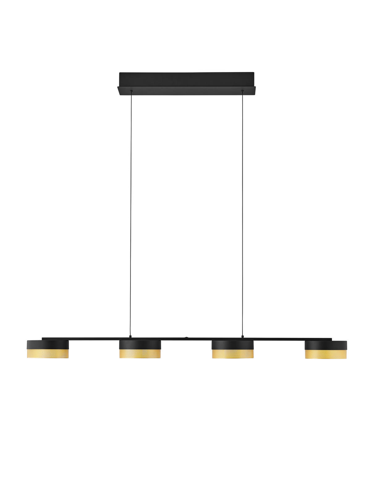 LED-HÄNGELEUCHTE 110/20/150 cm   - Goldfarben/Schwarz, Design, Metall (110/20/150cm) - Hell