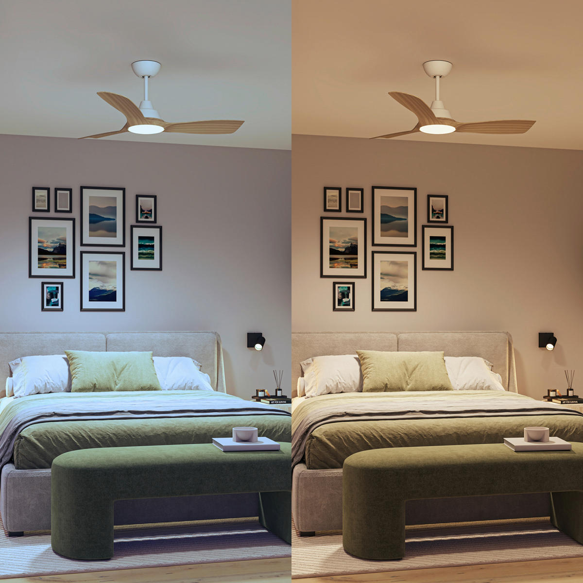 Ventilator mit Beleuchtung 106/31/106 cm  - Hellbraun/Schwarz, KONVENTIONELL, Kunststoff (106/31/106cm) - Philips