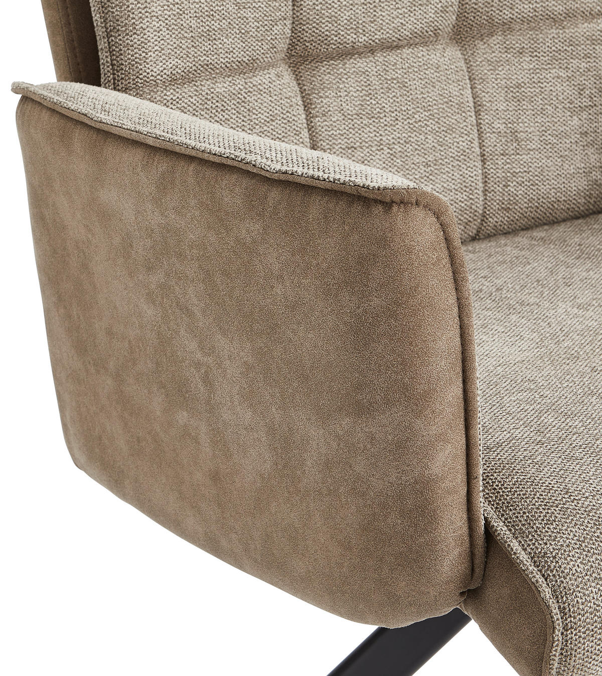 ARMLEHNSTUHL  in Eisen Webstoff, Leinenoptik  - Schwarz/Braun, MODERN, Holz/Textil (61/91/64cm) - Livetastic