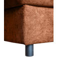 ECKSOFA Rostfarben Flachgewebe - Rostfarben/Schwarz, KONVENTIONELL, Textil/Metall (252/162cm) - Carryhome
