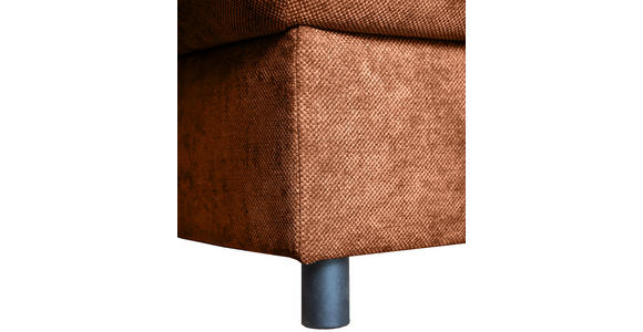 ECKSOFA Rostfarben Flachgewebe - Rostfarben/Schwarz, KONVENTIONELL, Textil/Metall (252/162cm) - Carryhome