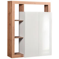 ORMAR ZA OBUĆU  hrast Wotan, bijela visoki sjaj  drvni materijal     - bijela visoki sjaj/hrast Wotan, Basics, drvni materijal (108/138/35cm) - Ti'me