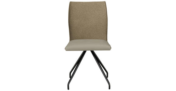 STUHL  ,  , Webstoff, Mikrofaser  ,  - Graubraun/Schwarz, Design, Textil/Metall (49/91/60cm) - Moderano