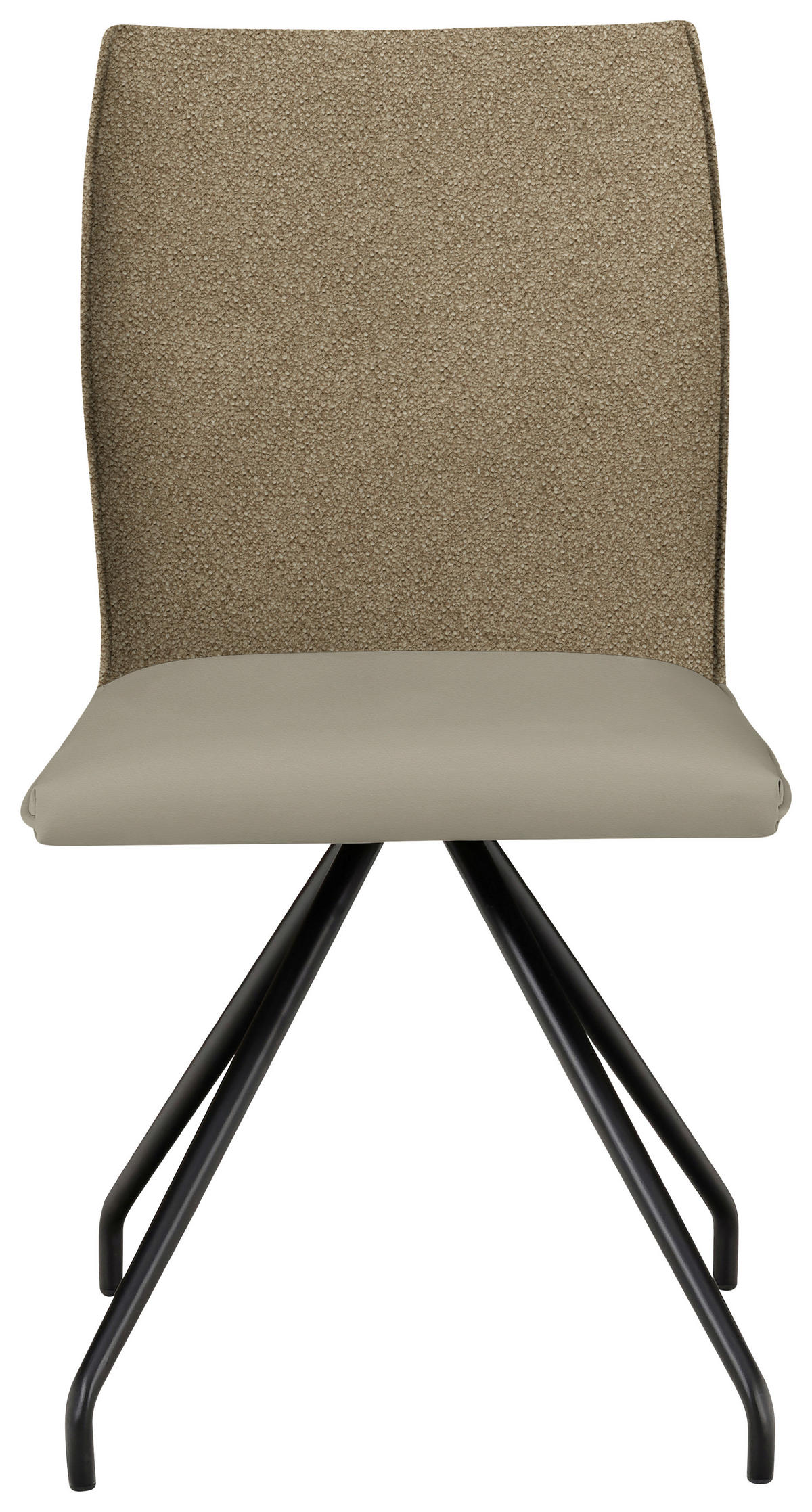 STUHL  in Stahl Mikrofaser Metall, Textil  - Graubraun/Schwarz, Design, Textil/Metall (49/91/60cm) - Moderano