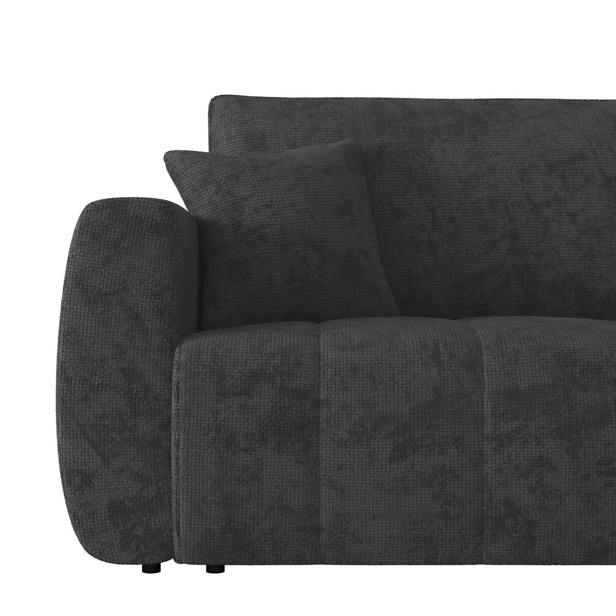 SCHLAFSOFA  mit Stoffauswahl Webstoff Graphitfarben  - Schwarz/Graphitfarben, MODERN, Holz/Textil (245/74-90/104cm) - MID.YOU