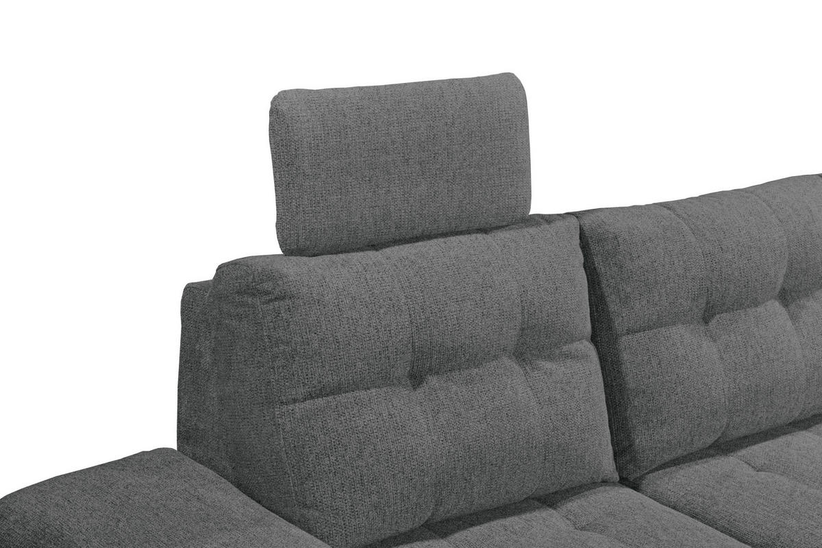 WOHNLANDSCHAFT Graphitfarben Webstoff  - Schwarz/Graphitfarben, KONVENTIONELL, Kunststoff/Textil (170/324/218cm) - Carryhome