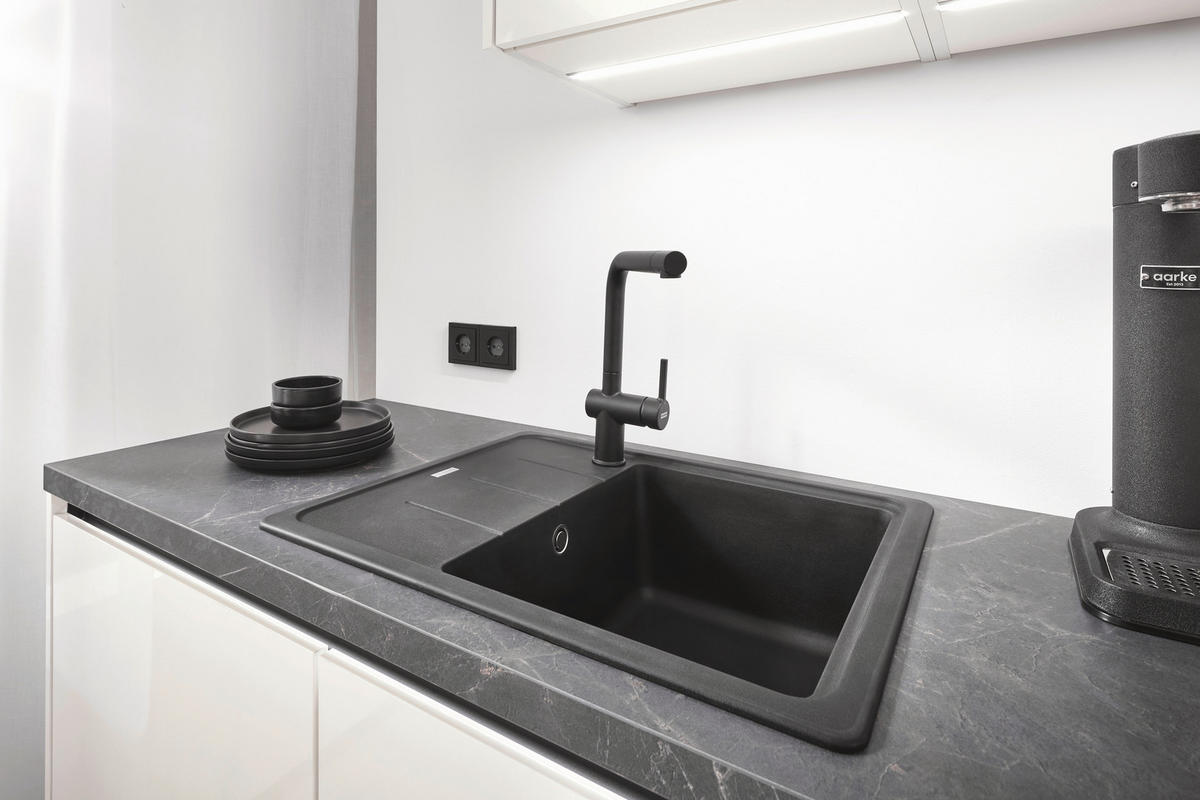 EINBAUKÜCHE   - Weiß Hochglanz/Weiß, Design, Holzwerkstoff - Xora