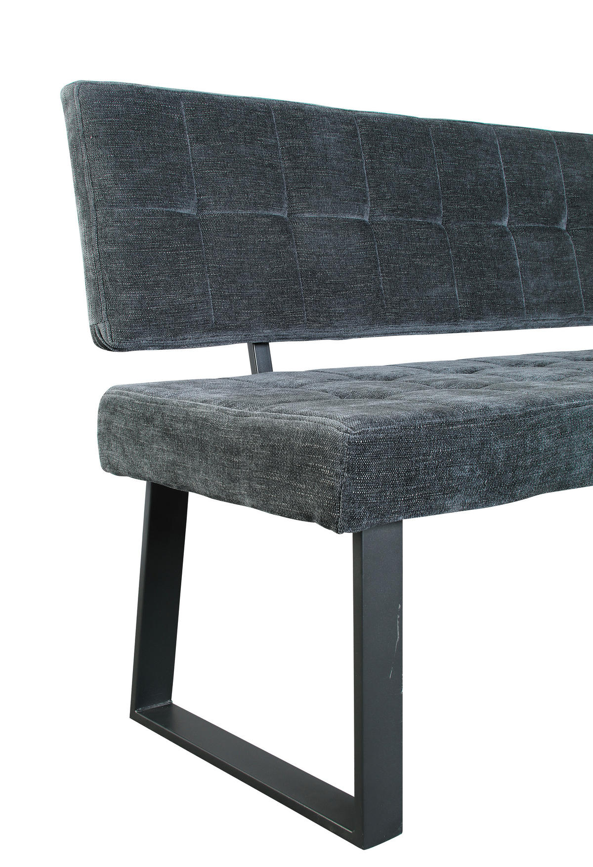 SITZBANK in Metall, Textil Dunkelgrau  - Dunkelgrau/Schwarz, Modern, Textil/Metall (140/85/56cm) - MID.YOU