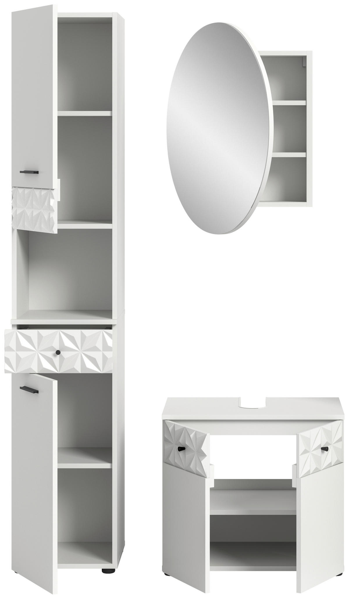 KOUPELNA bílá  - bílá/černá, Moderní, kov/kompozitní dřevo (95cm) - MID.YOU
