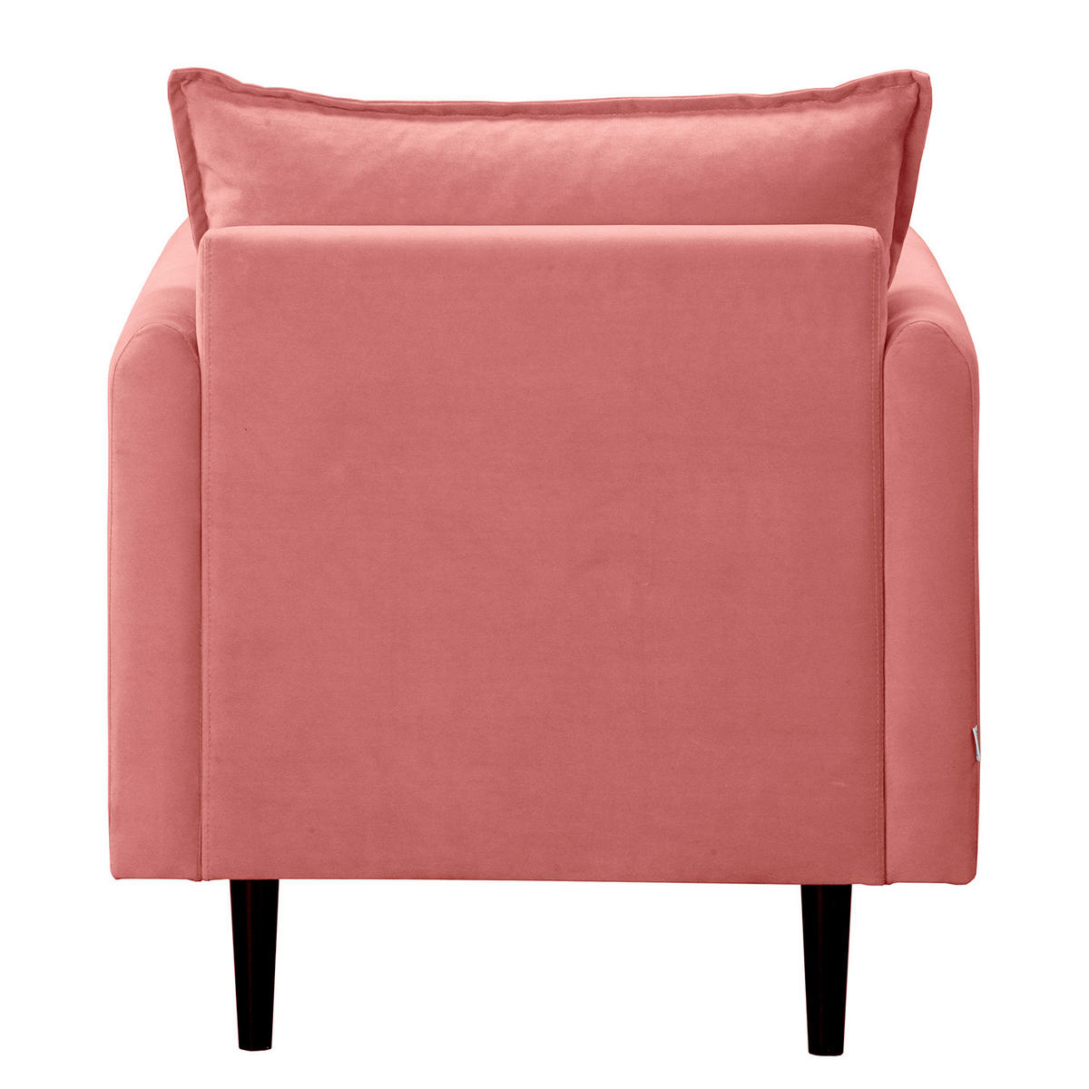 SESSEL in Samt Rosa  - Schwarz/Rosa, Design, Holz/Textil (74/86/100cm) - P & B