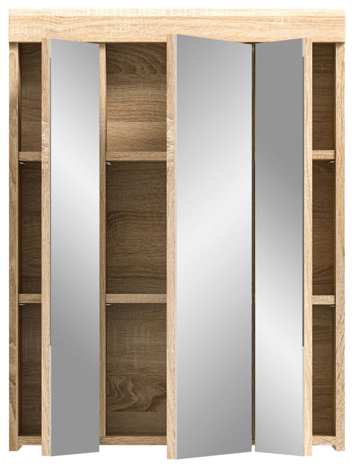 OMARA Z OGLEDALOM 60/79/18 cm  - barve hrasta, Moderno, steklo/leseni material (60/79/18cm) - MID.YOU