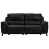 2,5-SITZER mit Relaxfunktion in Kombination Echtleder/Lederlook Schwarz  - Wengefarben/Schwarz, Design, Leder/Holz (216/97/95-151cm) - Livetastic