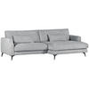 ECKSOFA in Cord Hellgrau  - Hellgrau/Schwarz, Lifestyle, Textil/Metall (270/140cm) - Livetastic