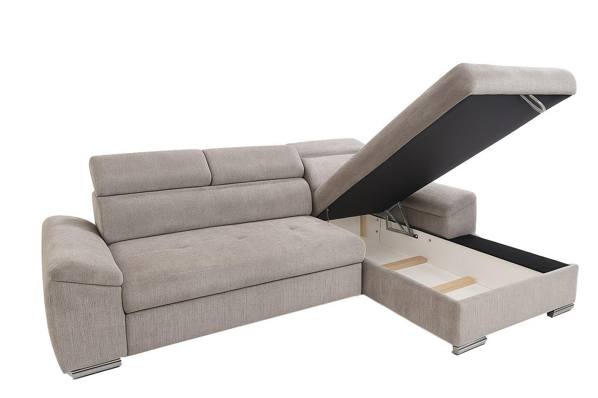 SAROKKANAPÉ textil szürke  - szürke, Basics, textil (275/81-98/185cm) - Carryhome