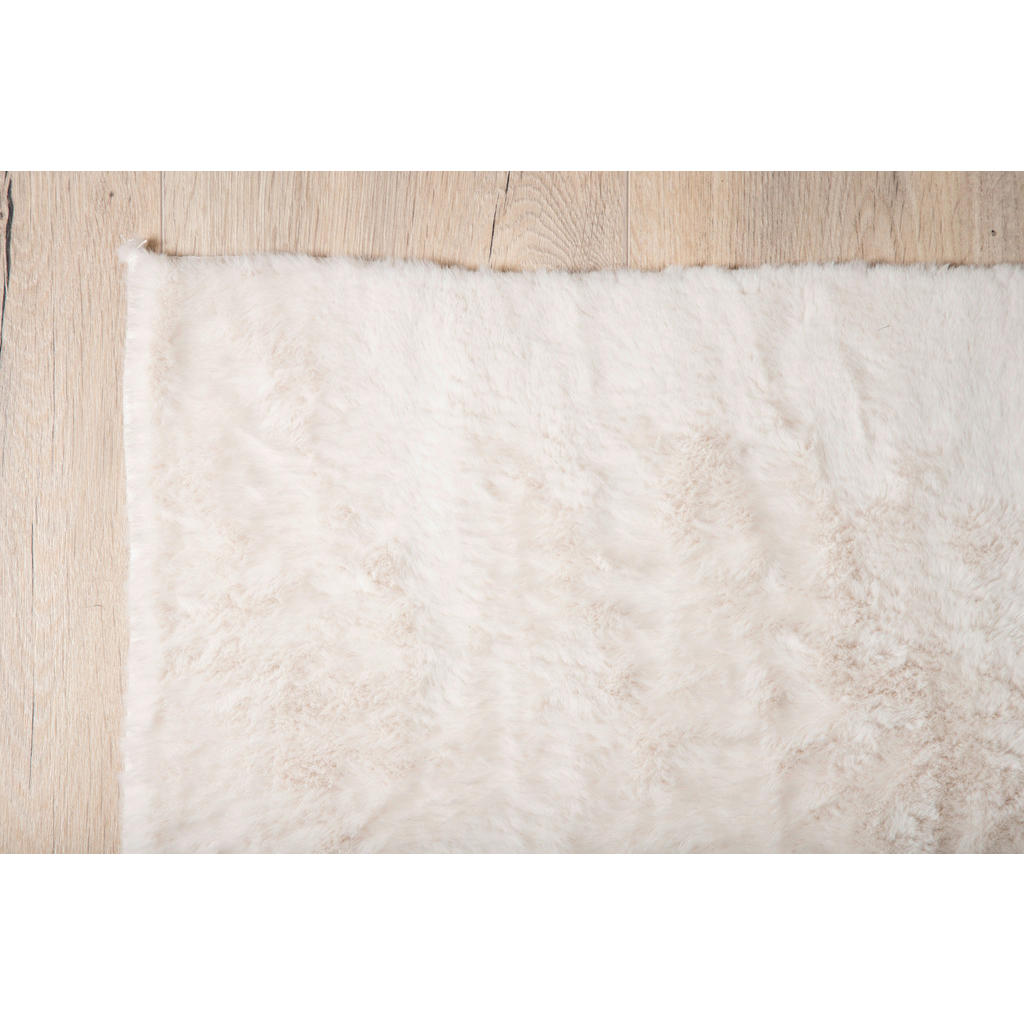 Thumbnail - P & B Hochflorteppich, Weiß, Textil, Uni, rechteckig, 160x230 cm, Oeko-Tex® Standard 100, pflegeleicht, Teppiche & Böden...