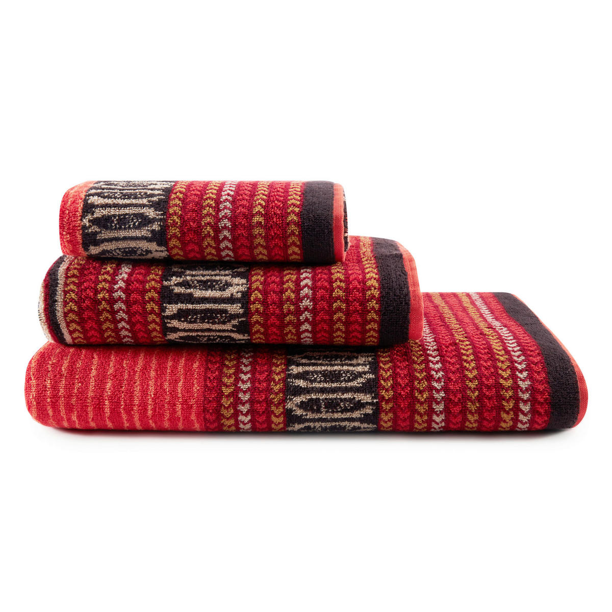 DUSCHTUCH Roccaraso 70/140 cm  - Rot, Basics, Textil (70/140cm) - Bassetti