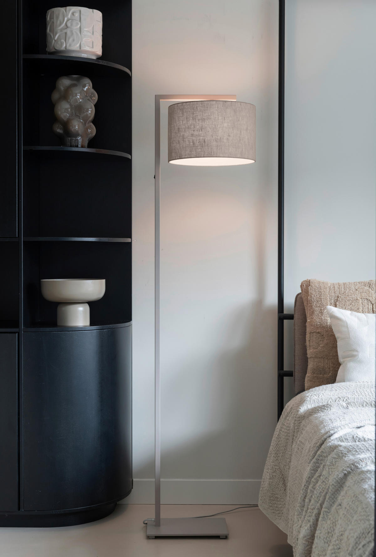 STEHLEUCHTE 30/160 cm    - Sandfarben/Beigebraun, Design, Textil/Metall (30/160cm) - It's about Romi