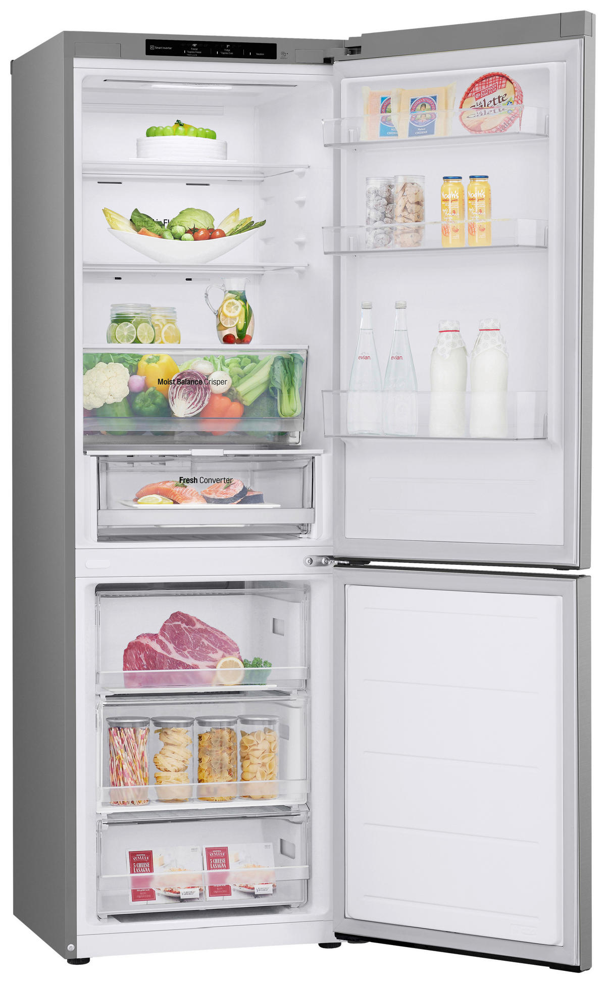 KÜHL-GEFRIER-KOMBINATION 59,5/186/68,2 cm GBV3100DPY  - Silberfarben, Trend, Glas/Kunststoff (59,5/186/68,2cm) - LG