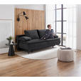 BOXSPRINGSOFA  in Flachgewebe Anthrazit  - Anthrazit, KONVENTIONELL, Textil/Metall (204/93/100cm) - Novel