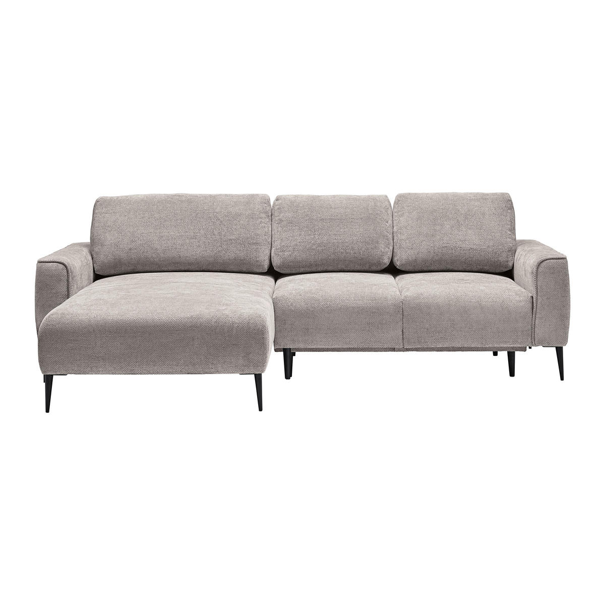 HÖRNSOFFA i vävt tyg taupe  - svart/taupe, Modern, metall/textil (164/255cm) - MID.YOU