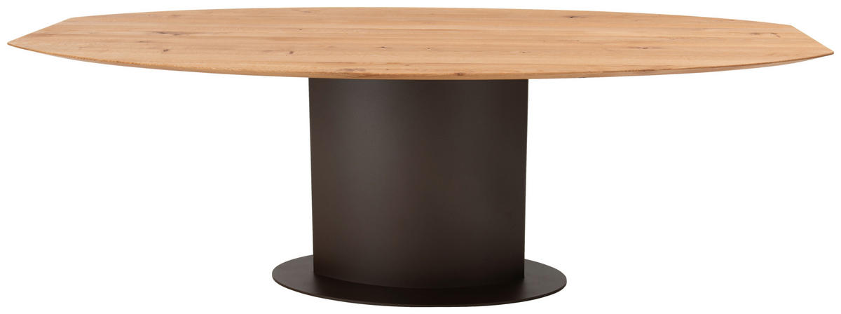 ESSTISCH Asteiche massiv oval Eichefarben  - Eichefarben/Dunkelbraun, Design, Holz/Metall (220/115/77cm) - Bert Plantagie