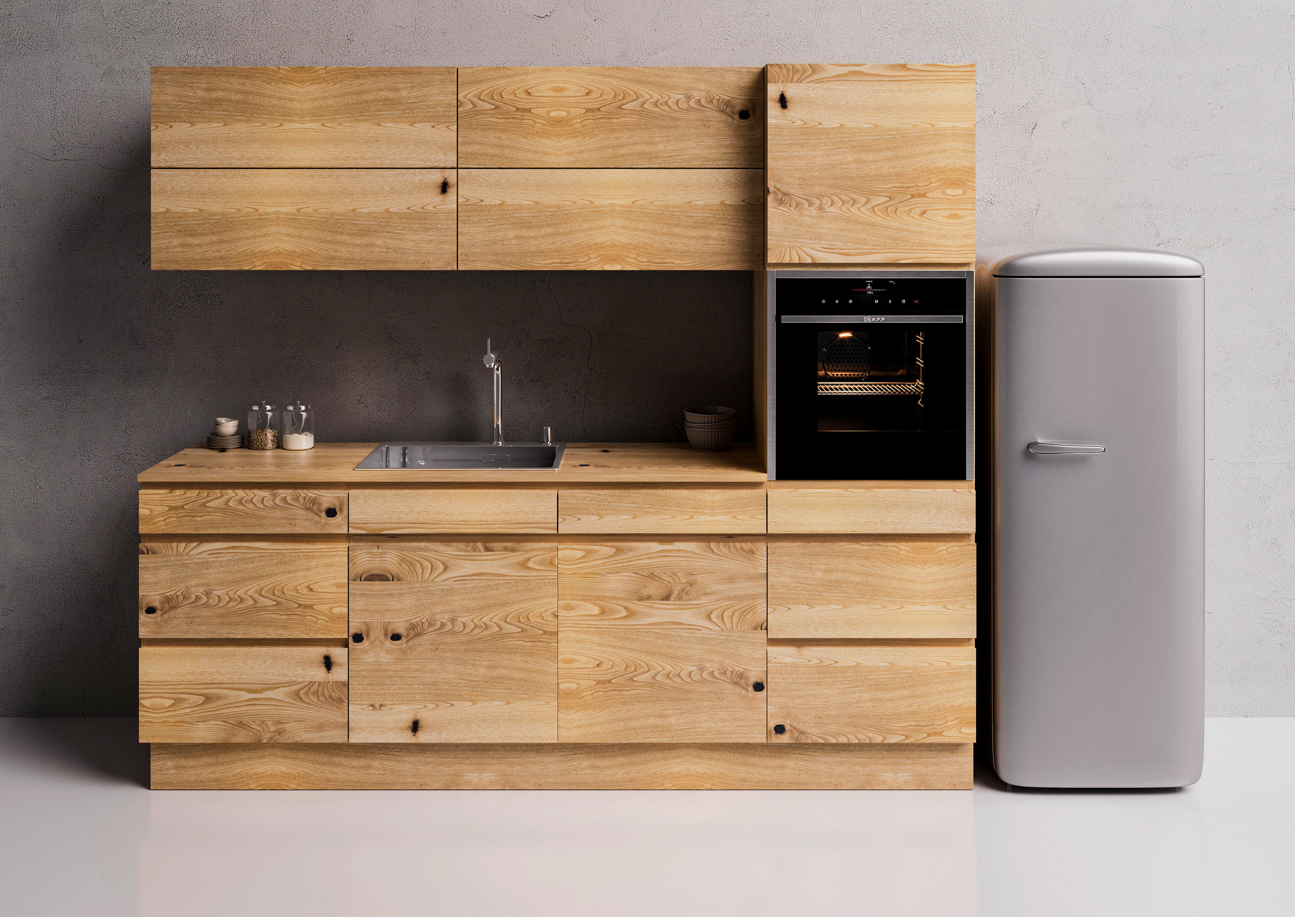 KÜCHENLEERBLOCK 240 cm   in Kastanienfarben  - Kastanienfarben/Eichefarben, Basics, Holz (240cm) - OSTER