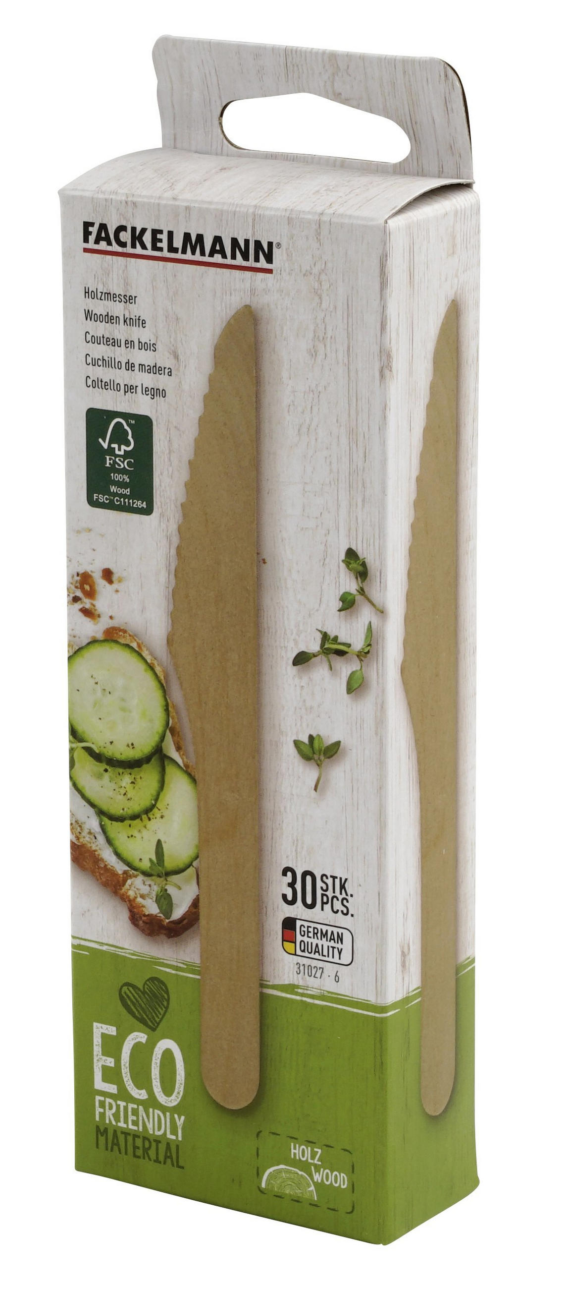 EINWEGMESSER - Birkefarben, Basics, Holz (16cm) - Fackelmann