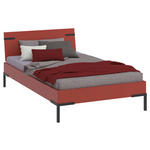 BETT 120/200 cm,  in Koralle,  - Koralle/Schwarz, Design, Metall (120/200cm) - Xora