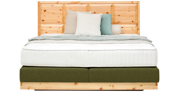 BOXSPRINGBETT 180/200 cm  in Grün, Zirbelkieferfarben  - Zirbelkieferfarben/Grün, Natur, Holz/Textil (180/200cm) - Valnatura