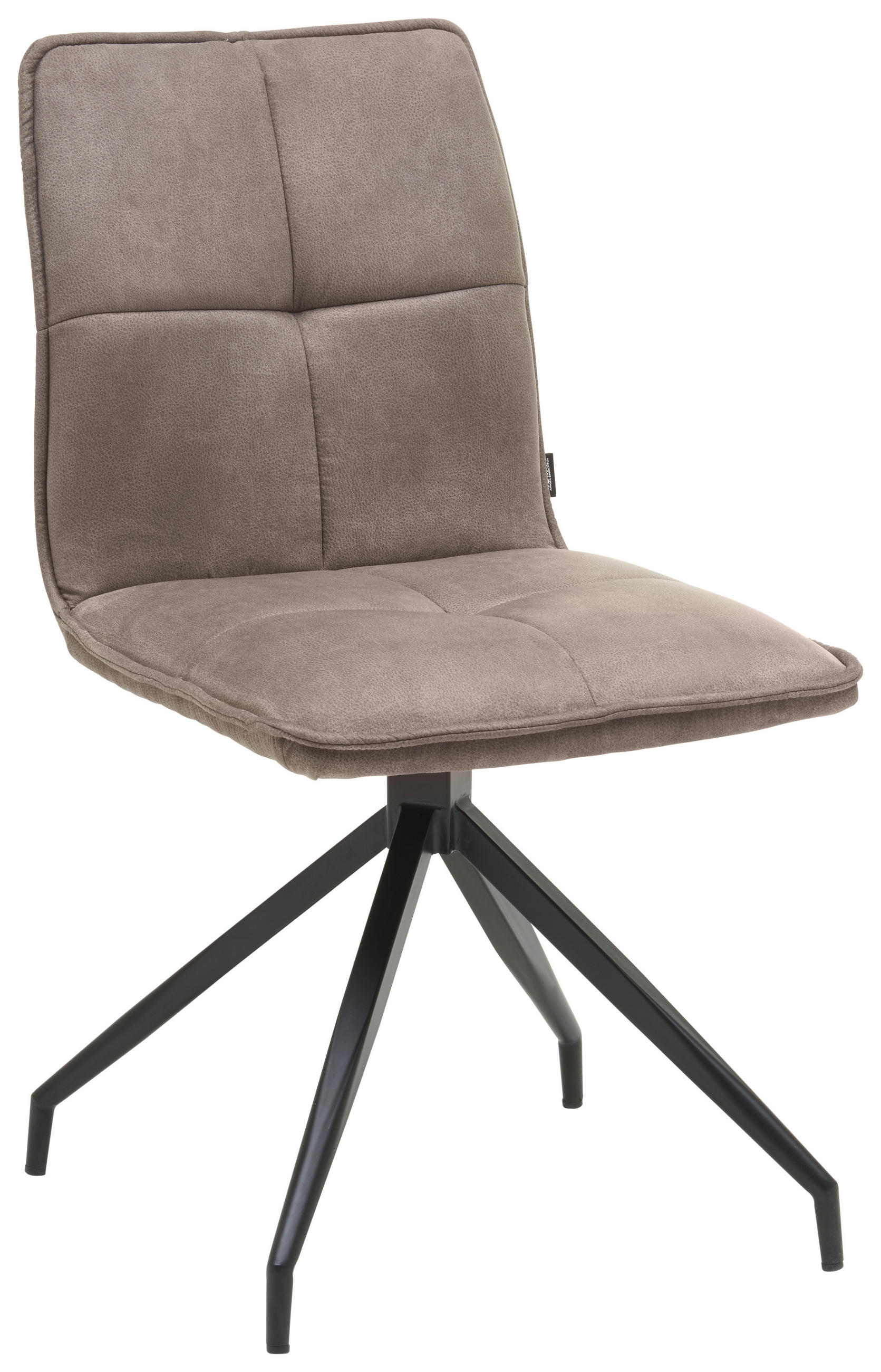 STUHL  in Eisen Mikrofaser Metall, Textil  - Schwarz/Braun, Design, Textil/Metall (47,5/85/61,5cm) - Hom`in