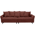 BIGSOFA  in Webstoff Dunkelrot  - Schwarz/Dunkelrot, KONVENTIONELL, Textil/Metall (282/94/127cm) - Ambia Home