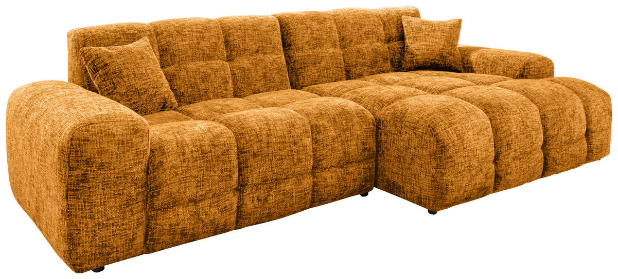 ECKSOFA Bosco Goldfarben Struktur  - Goldfarben/Schwarz, MODERN, Kunststoff/Textil (301/152cm) - Livetastic