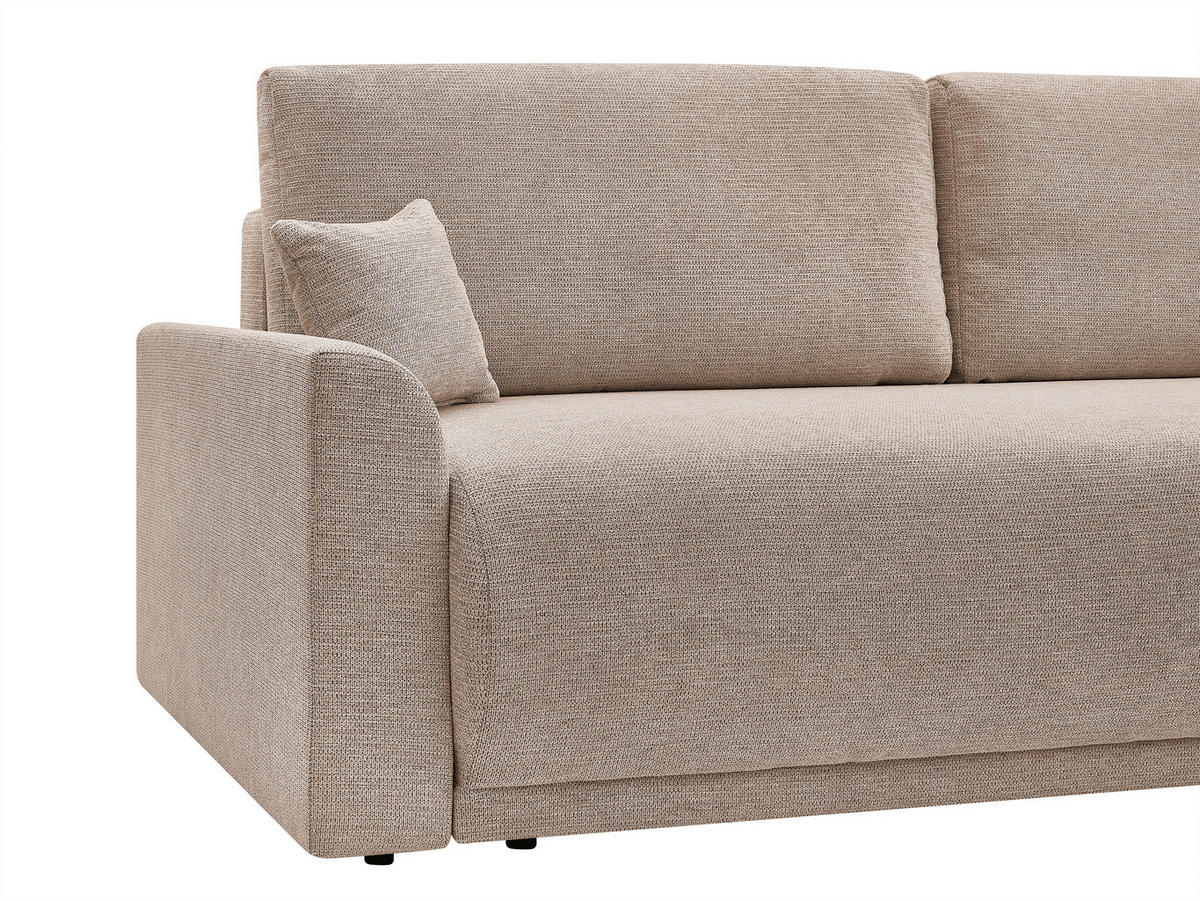 SCHLAFSOFA KIMMY Struktur Braun  inkl. Zierkissen, Rückenkissen, Bettkasten  - Schwarz/Braun, Design, Kunststoff/Textil (234/90/103cm) - P & B