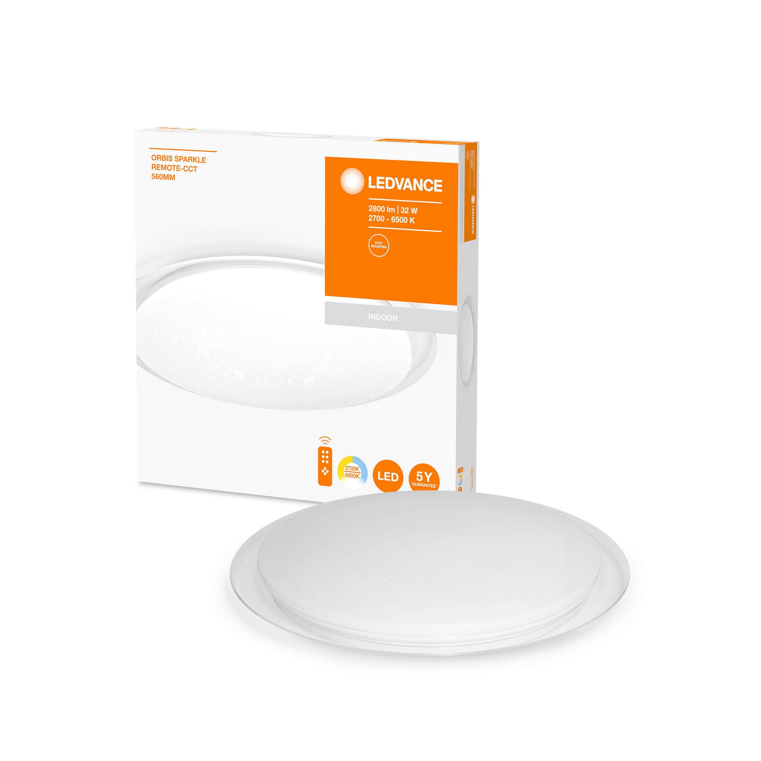 LED-DECKENLEUCHTE 62,6/54,6/63,7 cm   - Weiß, Basics, Kunststoff/Metall (62,6/54,6/63,7cm) - Ledvance