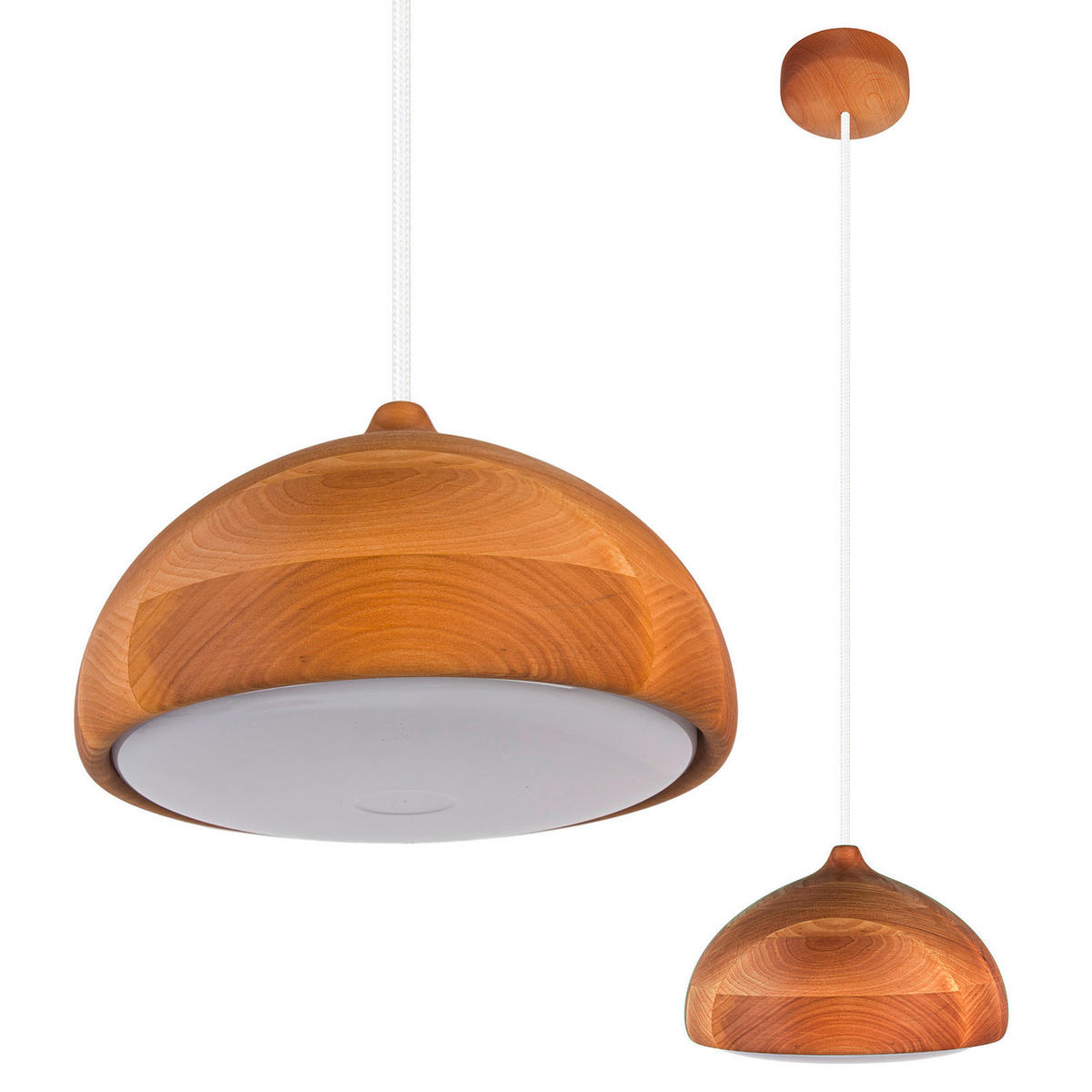 ZÁVĚSNÉ SVÍTIDLO, 22,5/90-140 cm  - bílá/barvy olše, Natur, dřevo (22,5/90-140cm)