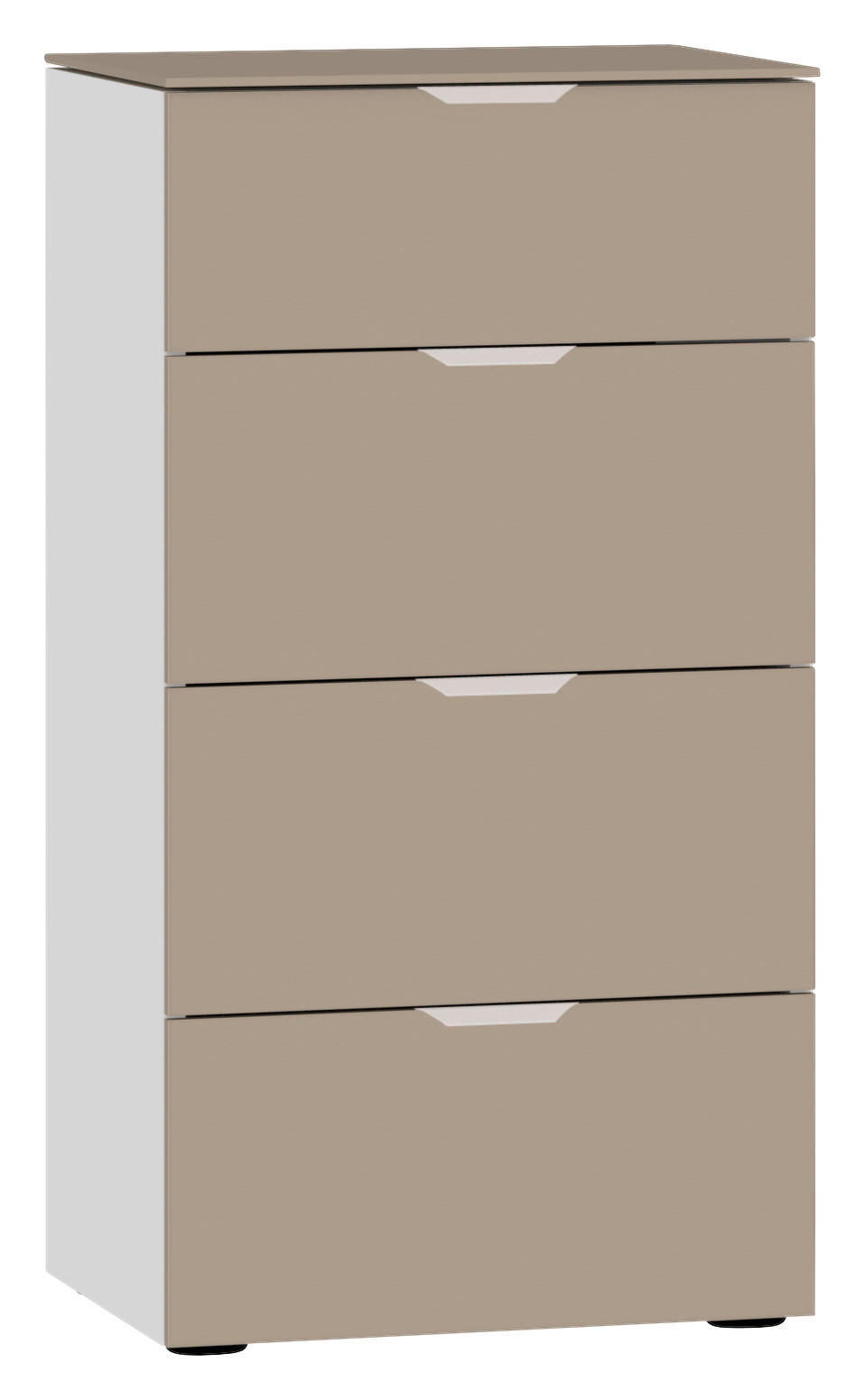 KOMMODE in 45/87/43 cm - Edelstahlfarben/Schwarz, Design, Glas/Holzwerkstoff (45/87/43cm) - Jutzler