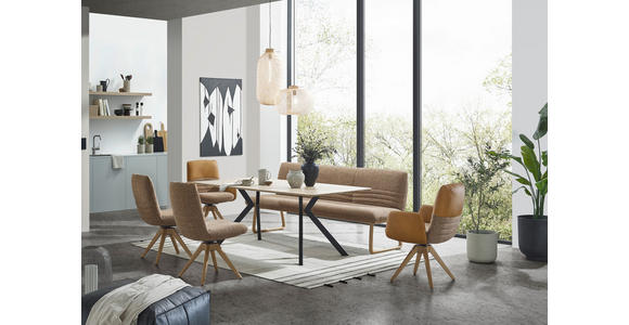 STUHL - Rostfarben/Cognac, Design, Textil/Metall (50/93/69cm) - Dieter Knoll