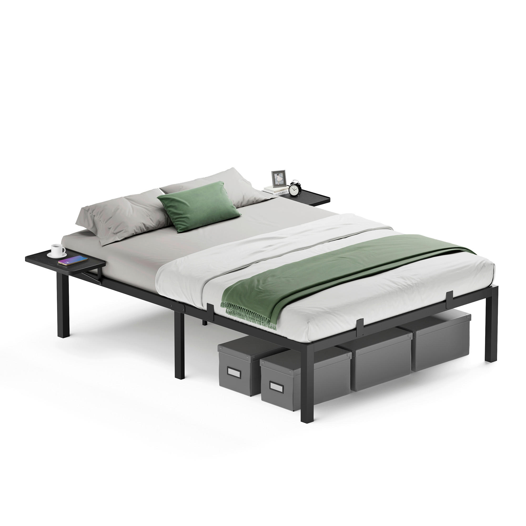 METALLBETT 140/190 cm  in Schwarz  - Schwarz, Basics, Metall (140/190cm) - Boxxx